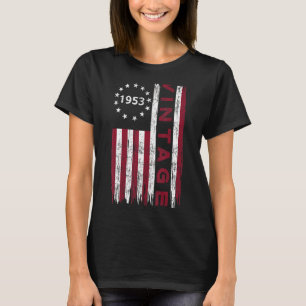 Vintage 1953 American Flag 70th Birthday 70 Years T-Shirt