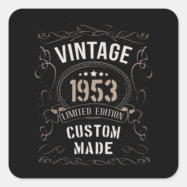 Vintage 1953 Limited Edition Custom made Square Sticker (Front)