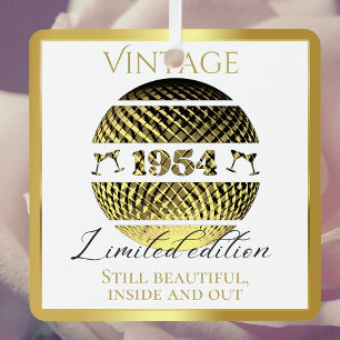 Vintage 1954 70th birthday gold metal tree decoration