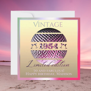 Vintage 1954 70th birthday pink card
