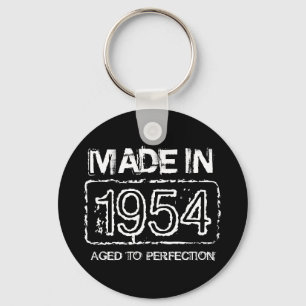 Vintage 1954 Aged to perfection keychain for men