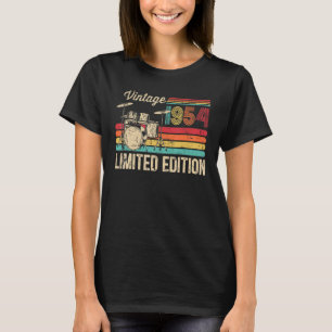 Vintage 1954 Drums 69th Birthday Drummer T-Shirt