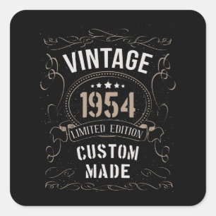 Vintage 1954 Limited Edition Custom made Square Sticker
