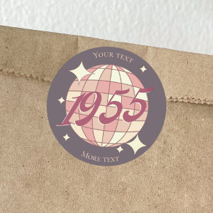 Vintage 1955 70th birthday anniversary classic round sticker