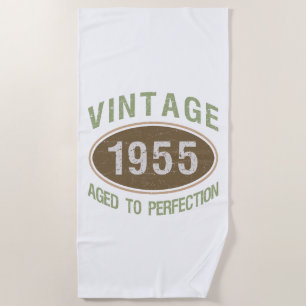 Vintage 1955 70th Birthday Beach Towel