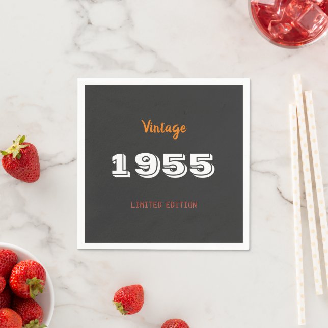 Vintage 1955 70th Birthday Limited Edition Party  Napkin (Insitu)