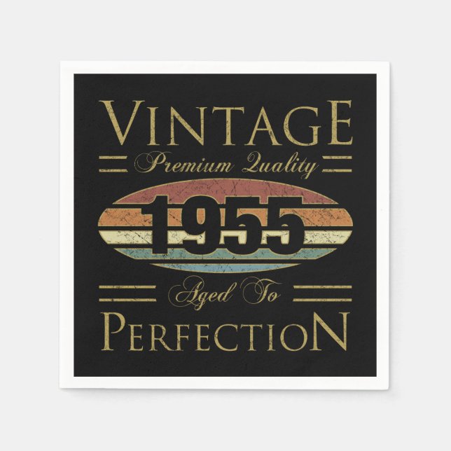 Vintage 1955 70th Birthday Napkin (Front)