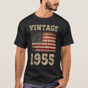 Vintage 1955 American Flag Birthday Squad For Usa  T-Shirt