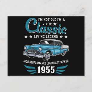 Vintage 1955 Birthday Classic Car for Legends Born Enclosure Card