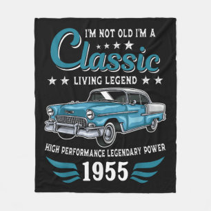 Vintage 1955 Birthday Classic Car for Legends Born Fleece Blanket