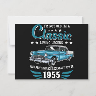 Vintage 1955 Birthday Classic Car for Legends Born Magnetic Invitation