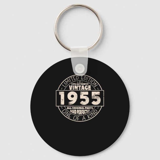 Vintage 1955 Birthday Gift Key Ring (Front)
