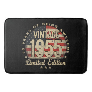 Vintage 1955 Limited Edition 70-Year-Old Gifts USA Bath Mat