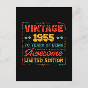 Vintage 1955 Made in 1955 70th Birthday 70 Years  Holiday Postcard