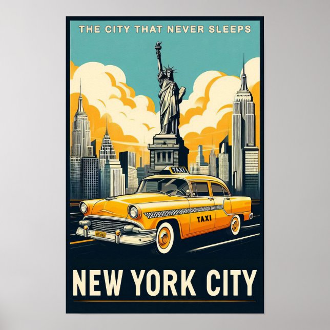 Vintage 1955 New York City Travel Poster (Front)