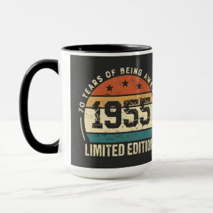 Vintage 1955 Retro 70th Birthday Anniversary Mug