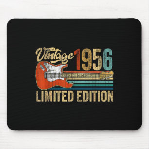 Vintage 1956 70th birthday 70 years old guitar mouse mat