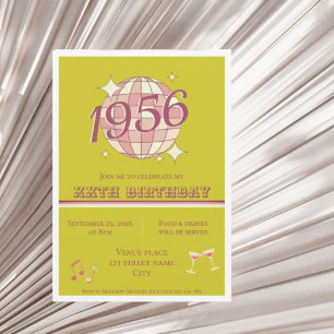 Vintage 1956 70th birthday retro greenInvitatio Invitation
