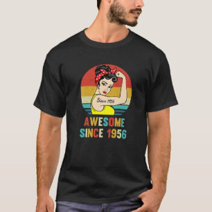 Vintage 1956 Birthday Gift For Women 66 Year 66Th T-Shirt