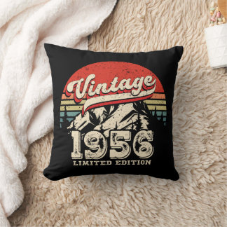 Vintage 1956 Birthday Gift Retro 70th Bday Cushion