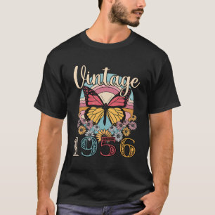 Vintage 1956 Butterfly 1956 Birthday Gifts 67Th Bi T-Shirt