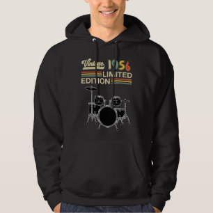 Vintage 1956 Drums 67th Birthday Drummer T-Shirt Hoodie