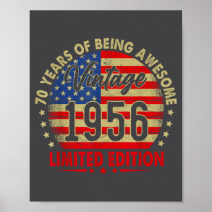 Vintage 1956 Limited Edition 70th Birthday 70 Year Poster