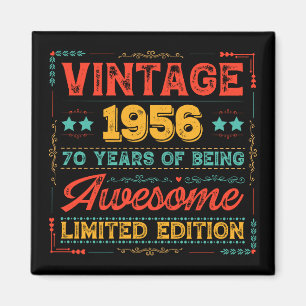 Vintage 1956 Made in 1956 70th Birthday 70 Years Magnet