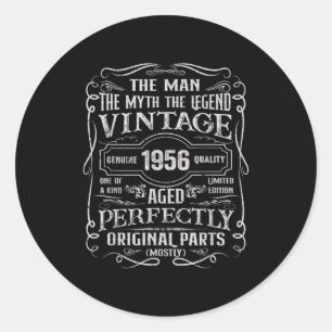 Vintage 1956 Man Myth Legend 70 Year Old 70th Birt Classic Round Sticker