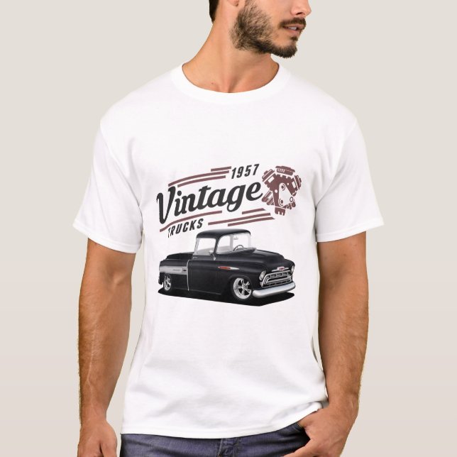 Vintage 1957 Black Street Truck T-Shirt (Front)