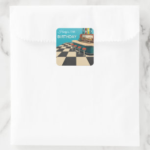 Vintage 1957 Retro Diner 70th Birthday  Square Sticker