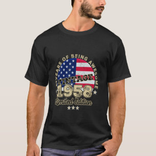 Vintage 1958 67 Year Old USA Flag Limited Edition T-Shirt