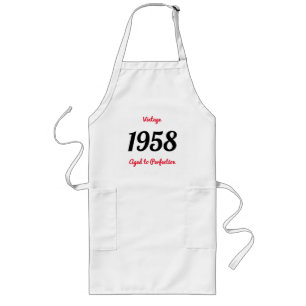 Vintage 1958 Aged To Perfection 60 Birthday Party Long Apron