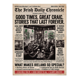 Vintage 1958 Irish Daily Chronicle: St. Patrick's Poster