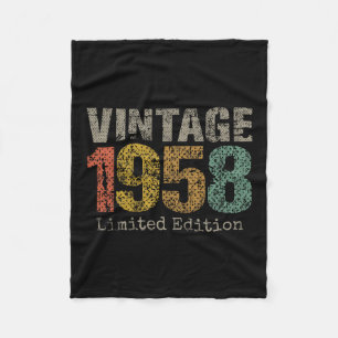 Vintage 1958 Limited Edition 67th Birthday Gifts 6 Fleece Blanket
