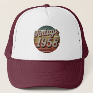 VINTAGE 1958 MEN WOMEN BIRTHDAY GIFT TRUCKER HAT