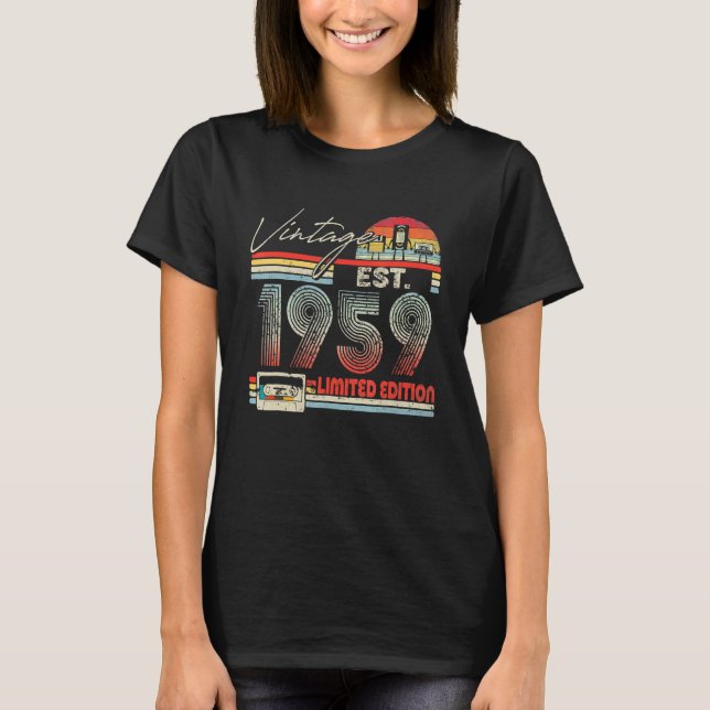 Vintage 1959  64th Birthday Cassette Tape T-Shirt (Front)