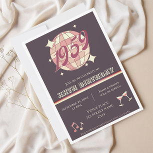 Vintage 1959 65th 66th birthday retro Invitation