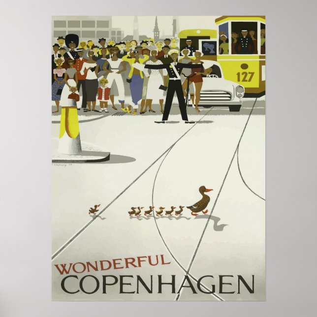 Vintage 1959 Danish Travel Promo Poster (Front)