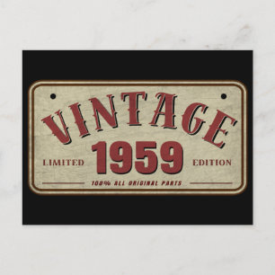 Vintage 1959 Limited Edition All Original Parts Postcard