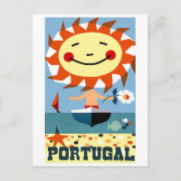 Vintage 1959 Portugal Seaside Travel Poster