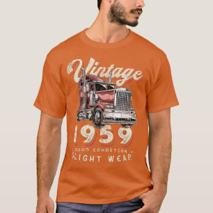 Vintage 1959 Trucker Big Rig Truck Driver 63rd Bir T-Shirt