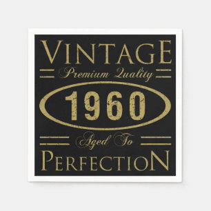 Vintage 1960 60th Birthday Premium Quality Napkin