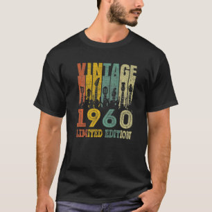 Vintage 1960 Birthday Gifts, Guitar Lovers 63rd Bi T-Shirt