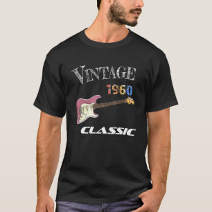 Vintage 1960 Birthday , Guitar Birthday T-Shirt