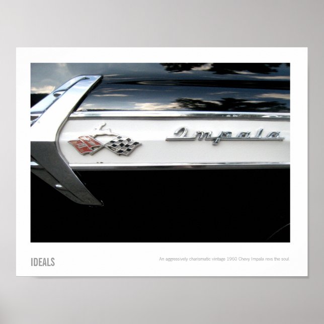 Vintage 1960 Chevy Impala Badge Photograph Poster (Front)