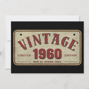 Vintage 1960 Limited Edition All Original Parts Invitation
