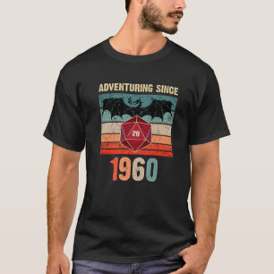 Vintage 1960 Tabletop RPG Dragon D20 61St Gamer Bi T-Shirt