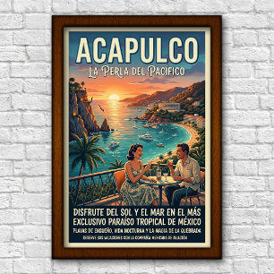 Vintage 1960s Acapulco, Mexico Travel Poster