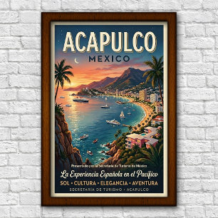 Vintage 1960s Acapulco, Mexico Travel Poster